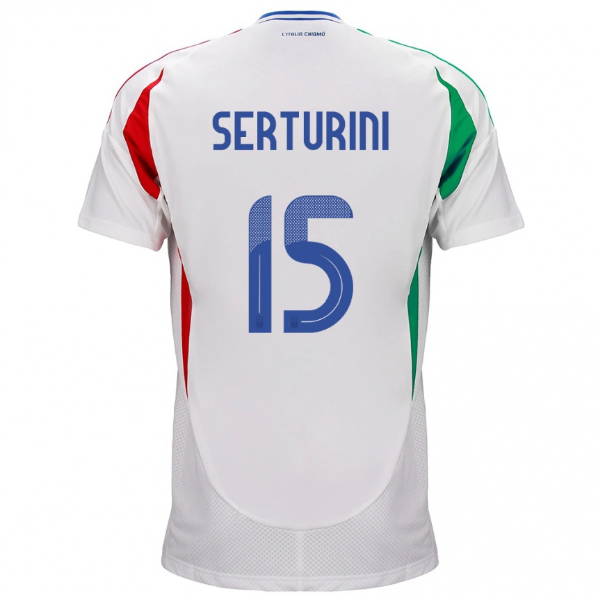 Niño Fútbol Camiseta Italia Annamaria Serturini #15 Blanco 2ª Equipación 24-26