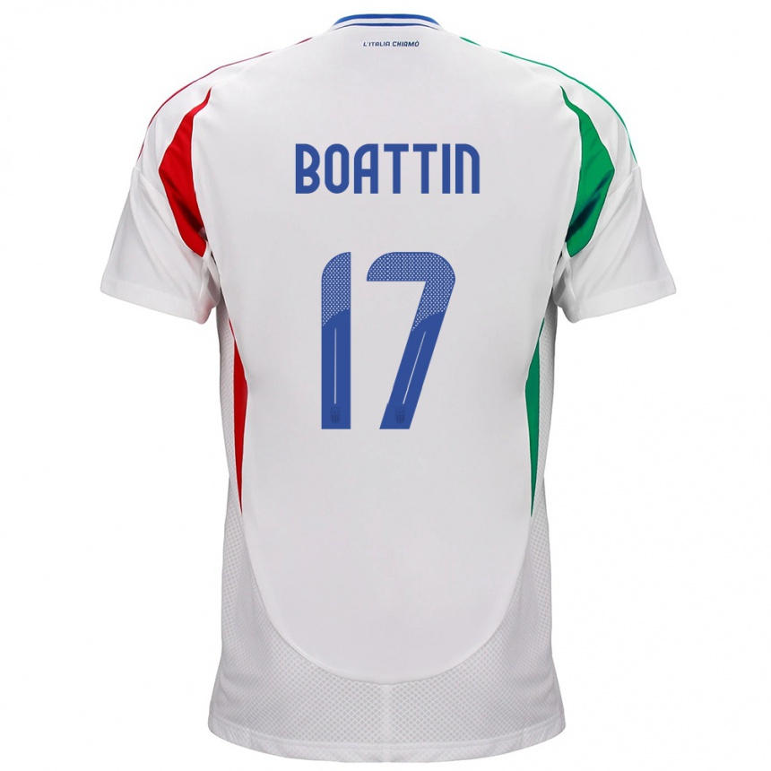 Niño Fútbol Camiseta Italia Lisa Boattin #17 Blanco 2ª Equipación 24-26