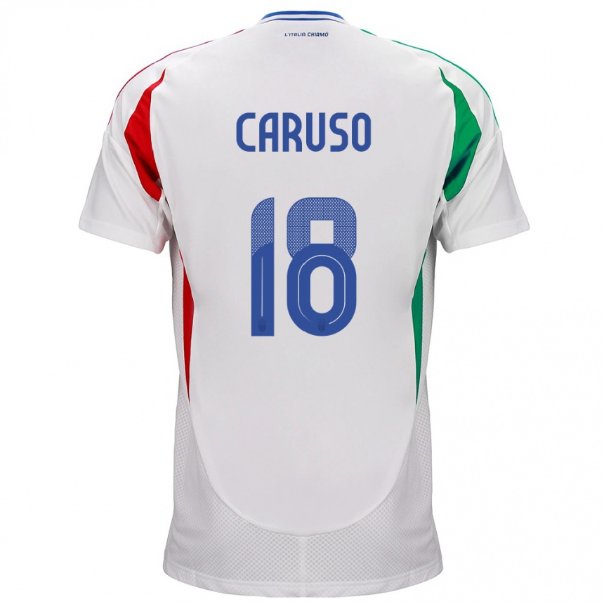 Niño Fútbol Camiseta Italia Arianna Caruso #18 Blanco 2ª Equipación 24-26