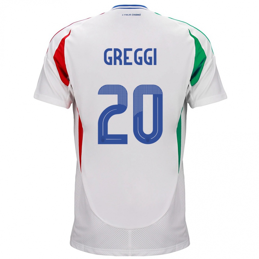 Niño Fútbol Camiseta Italia Giada Greggi #20 Blanco 2ª Equipación 24-26