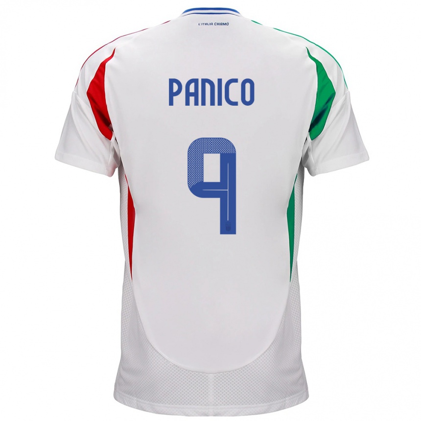 Niño Fútbol Camiseta Italia Patrizia Panico #9 Blanco 2ª Equipación 24-26