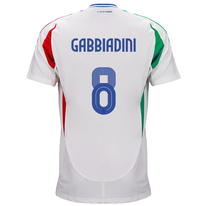 Niño Fútbol Camiseta Italia Melania Gabbiadini #8 Blanco 2ª Equipación 24-26