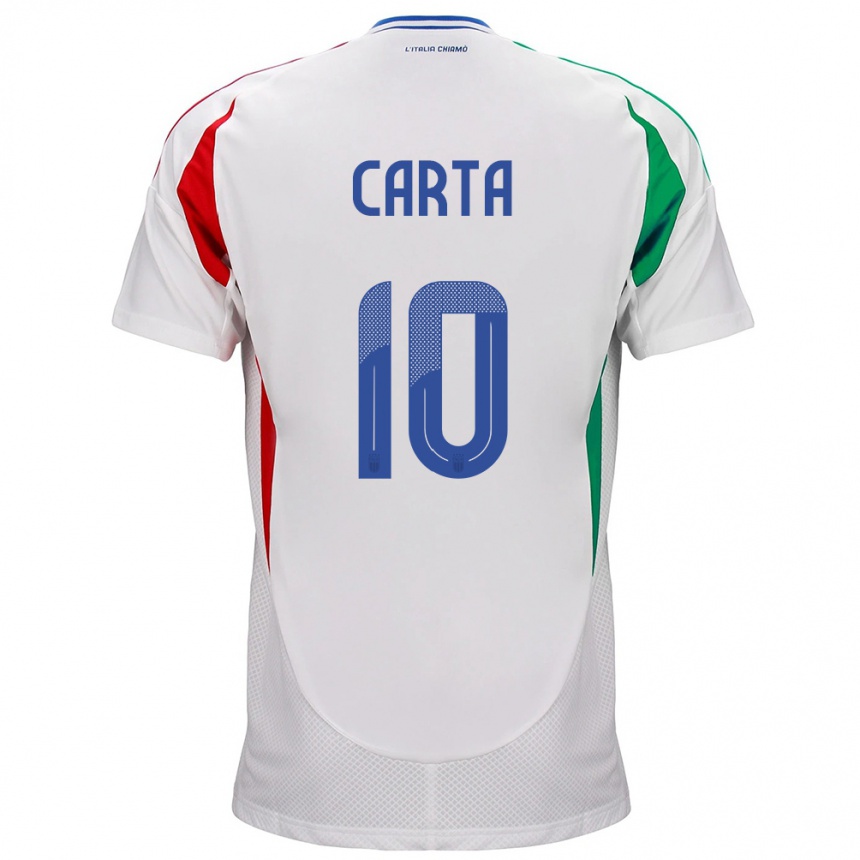 Niño Fútbol Camiseta Italia Antonella Carta #10 Blanco 2ª Equipación 24-26