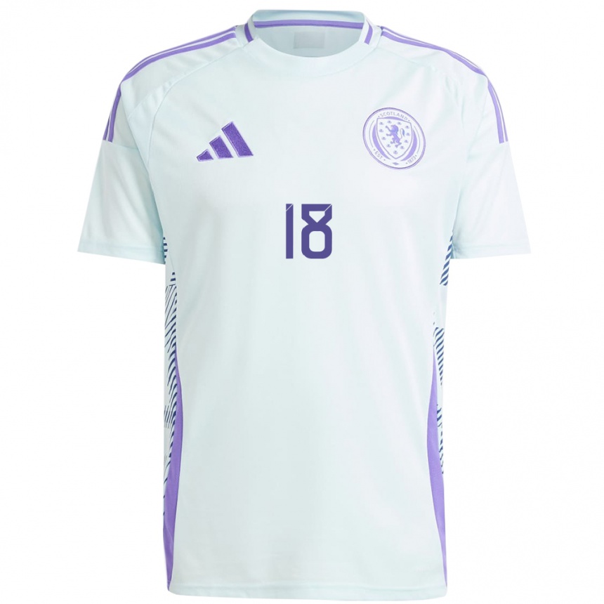 Niño Fútbol Camiseta Escocia Lewis Ferguson #18 Azul Menta Claro 2ª Equipación 24-26