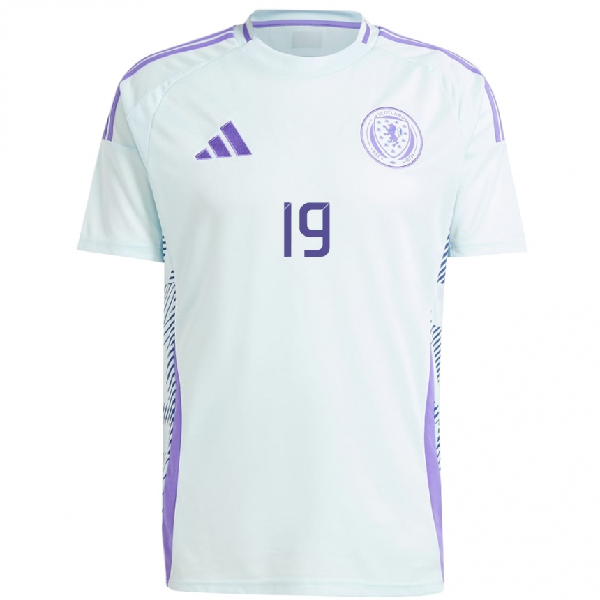 Niño Fútbol Camiseta Escocia Lewis Pirie #19 Azul Menta Claro 2ª Equipación 24-26