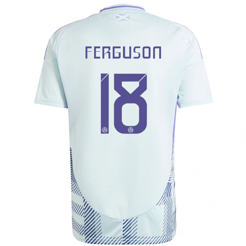 Niño Fútbol Camiseta Escocia Lewis Ferguson #18 Azul Menta Claro 2ª Equipación 24-26