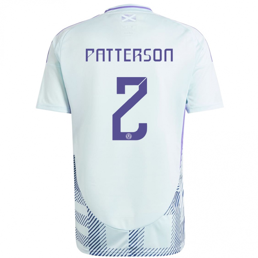 Niño Fútbol Camiseta Escocia Nathan Patterson #2 Azul Menta Claro 2ª Equipación 24-26