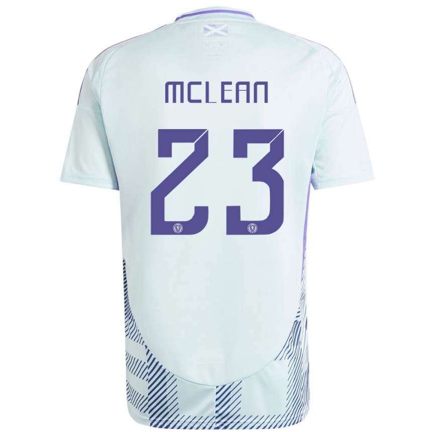 Niño Fútbol Camiseta Escocia Kenny Mclean #23 Azul Menta Claro 2ª Equipación 24-26