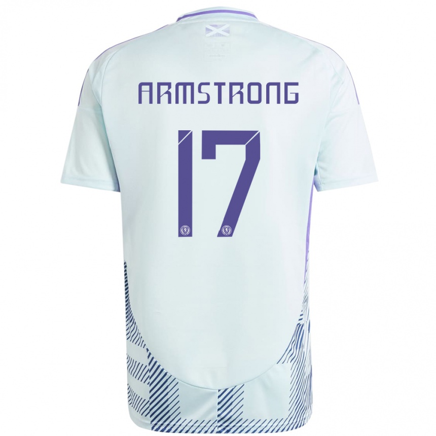 Niño Fútbol Camiseta Escocia Stuart Armstrong #17 Azul Menta Claro 2ª Equipación 24-26