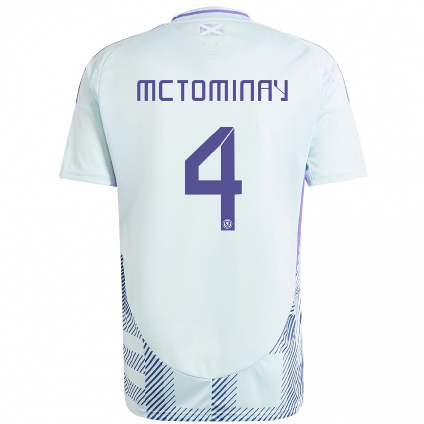 Niño Fútbol Camiseta Escocia Scott Mctominay #4 Azul Menta Claro 2ª Equipación 24-26