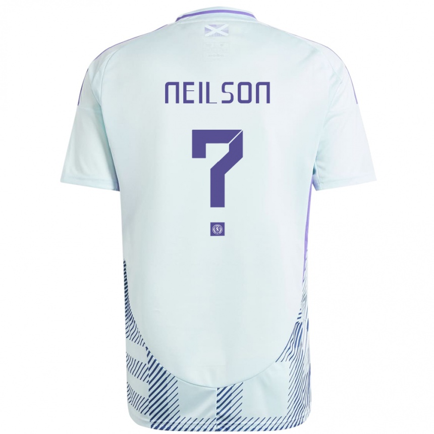 Niño Fútbol Camiseta Escocia Lewis Neilson #0 Azul Menta Claro 2ª Equipación 24-26