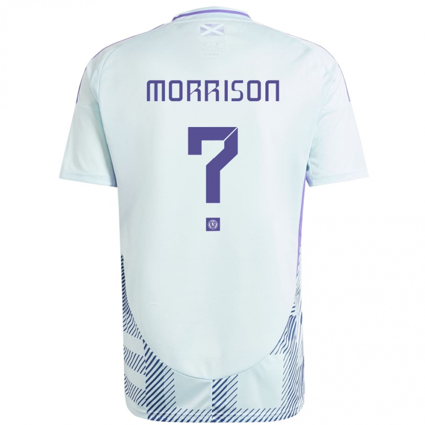 Niño Fútbol Camiseta Escocia Liam Morrison #0 Azul Menta Claro 2ª Equipación 24-26