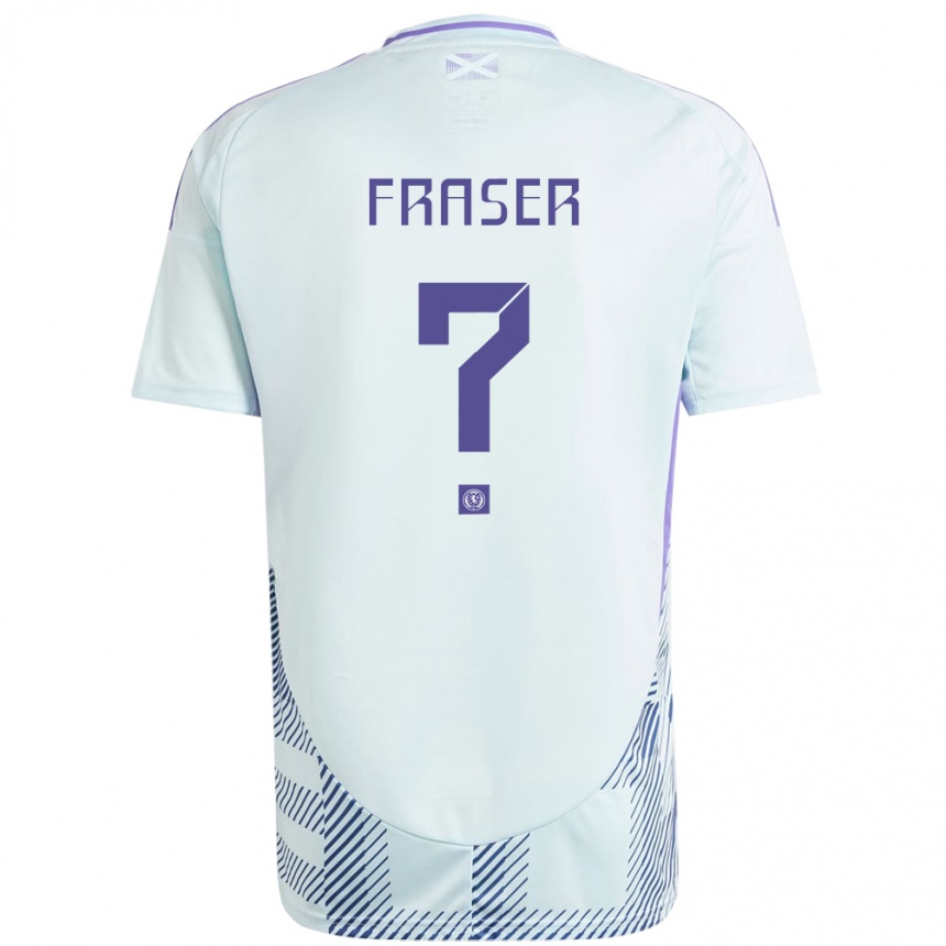 Niño Fútbol Camiseta Escocia Robbie Fraser #0 Azul Menta Claro 2ª Equipación 24-26