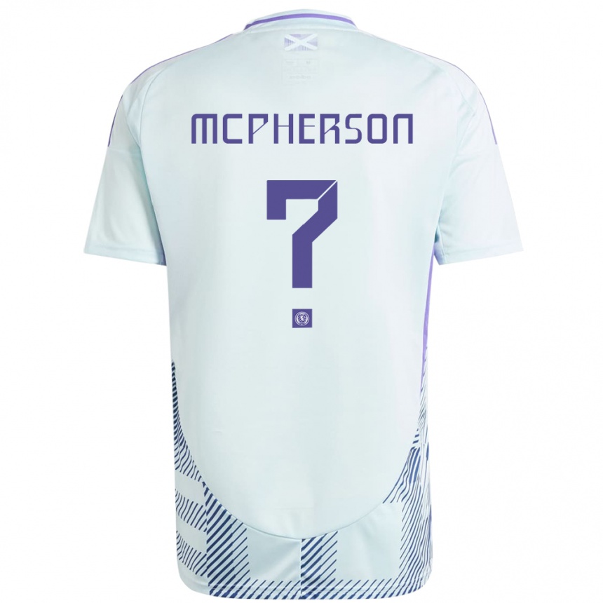 Niño Fútbol Camiseta Escocia Ben Mcpherson #0 Azul Menta Claro 2ª Equipación 24-26