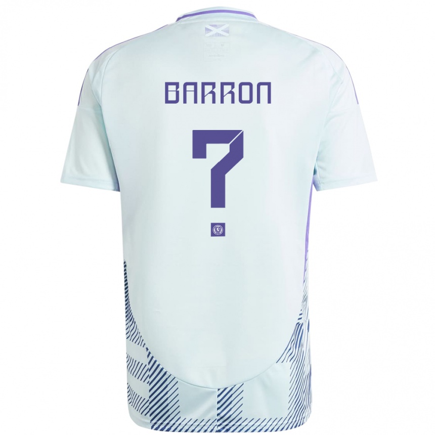 Niño Fútbol Camiseta Escocia Connor Barron #0 Azul Menta Claro 2ª Equipación 24-26