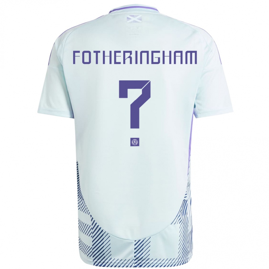 Niño Fútbol Camiseta Escocia Kai Fotheringham #0 Azul Menta Claro 2ª Equipación 24-26