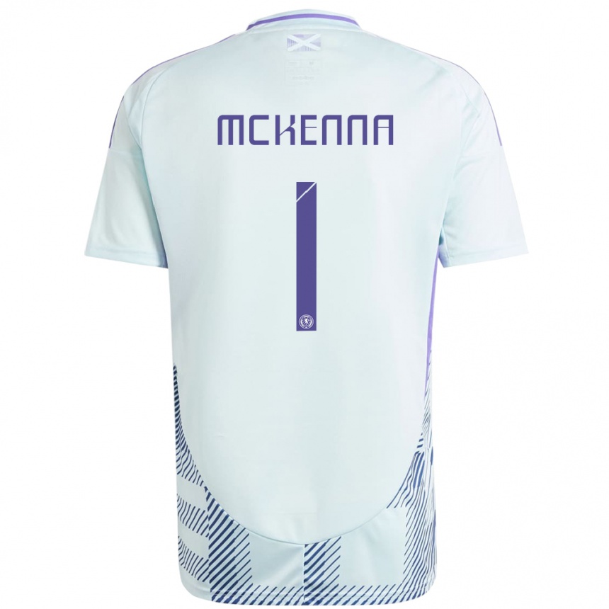 Niño Fútbol Camiseta Escocia Callan Mckenna #1 Azul Menta Claro 2ª Equipación 24-26