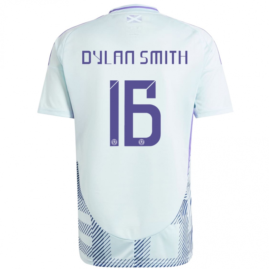 Niño Fútbol Camiseta Escocia Dylan Smith #16 Azul Menta Claro 2ª Equipación 24-26