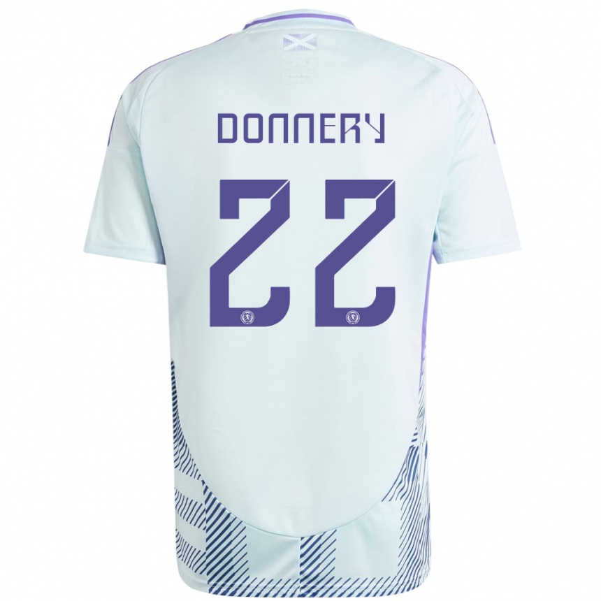 Niño Fútbol Camiseta Escocia Julian Donnery #22 Azul Menta Claro 2ª Equipación 24-26