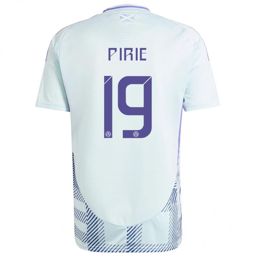 Niño Fútbol Camiseta Escocia Lewis Pirie #19 Azul Menta Claro 2ª Equipación 24-26