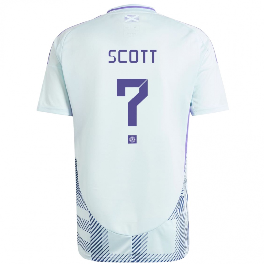 Niño Fútbol Camiseta Escocia Cameron Scott #0 Azul Menta Claro 2ª Equipación 24-26