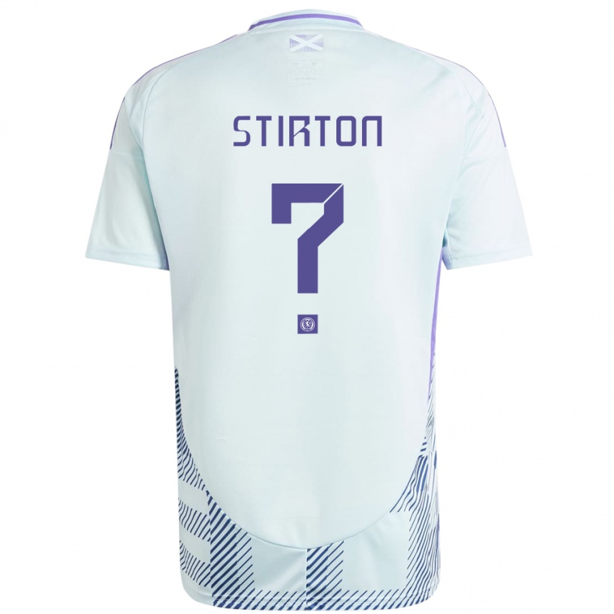 Niño Fútbol Camiseta Escocia Owen Stirton #0 Azul Menta Claro 2ª Equipación 24-26