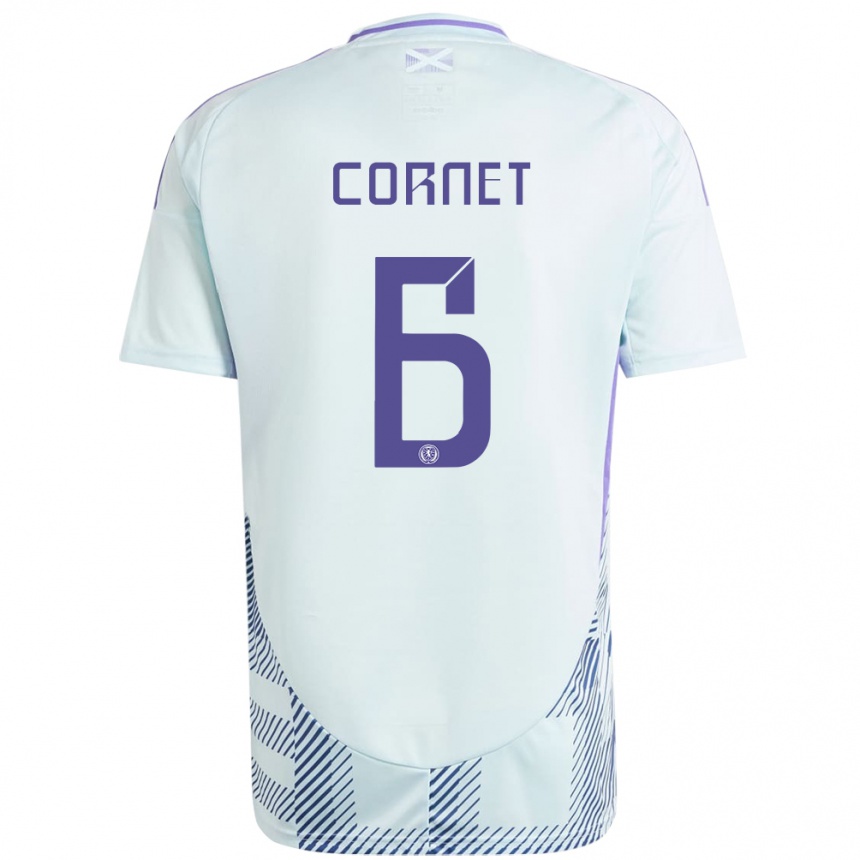 Niño Fútbol Camiseta Escocia Chelsea Cornet #6 Azul Menta Claro 2ª Equipación 24-26