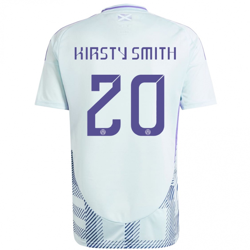 Niño Fútbol Camiseta Escocia Kirsty Smith #20 Azul Menta Claro 2ª Equipación 24-26