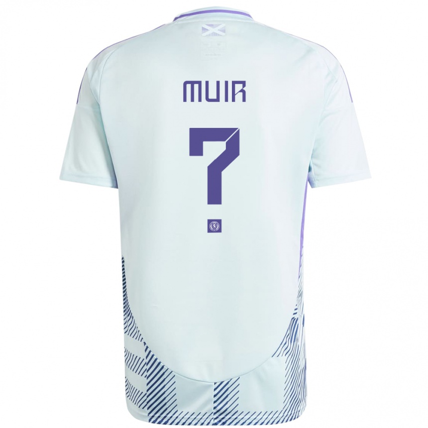 Niño Fútbol Camiseta Escocia Amy Muir #0 Azul Menta Claro 2ª Equipación 24-26