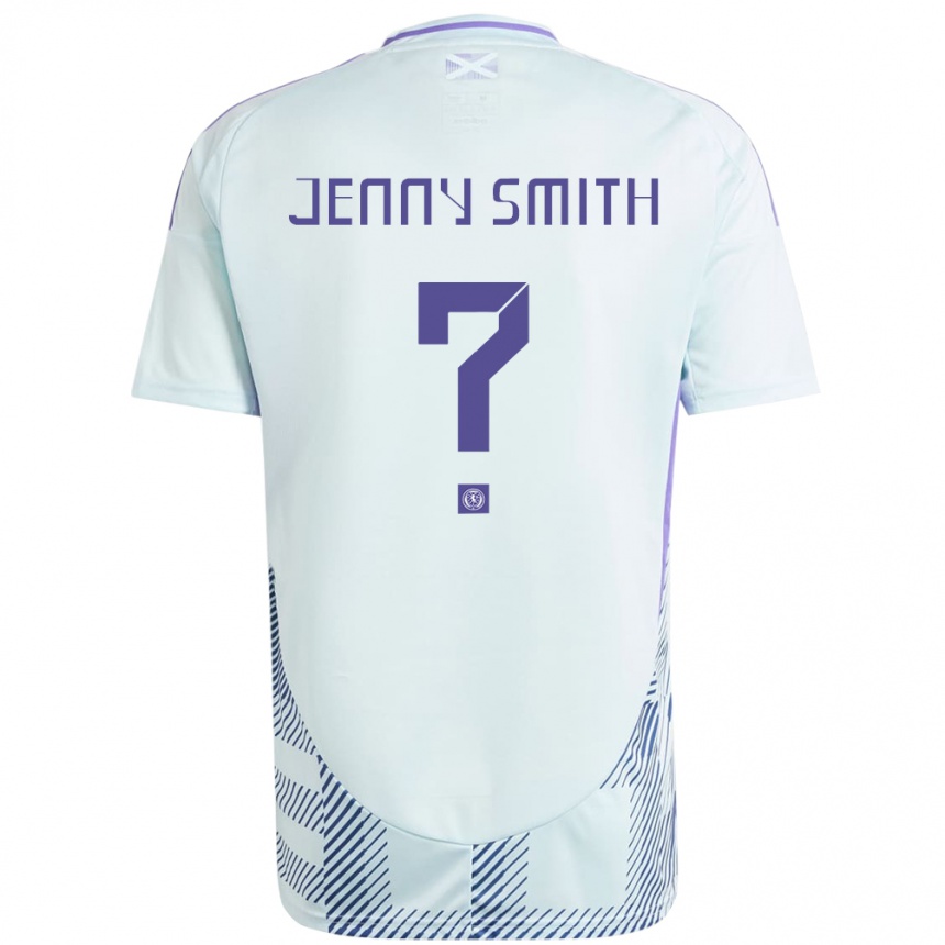 Niño Fútbol Camiseta Escocia Jenny Smith #0 Azul Menta Claro 2ª Equipación 24-26