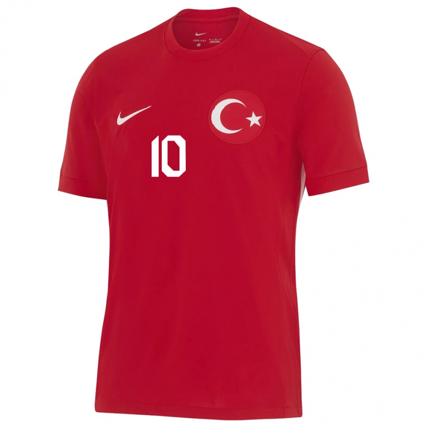 Niño Fútbol Camiseta Turquía Emre Uzun #10 Rojo 2ª Equipación 24-26