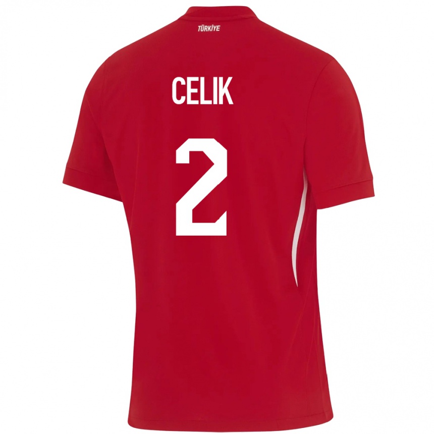 Niño Fútbol Camiseta Turquía Zeki Çelik #2 Rojo 2ª Equipación 24-26