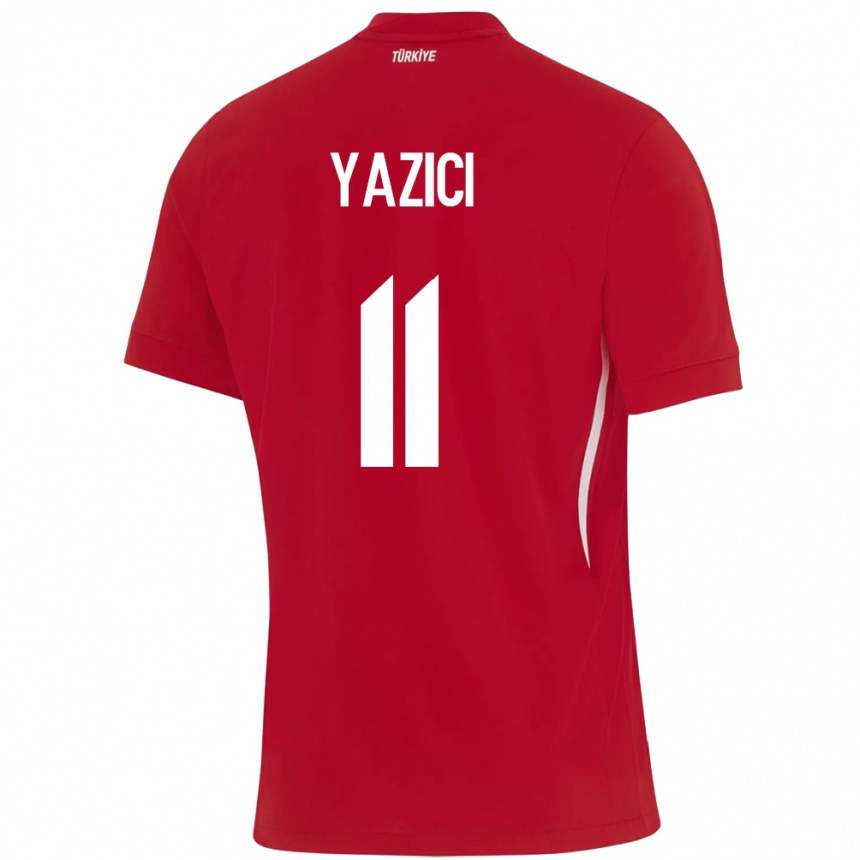 Niño Fútbol Camiseta Turquía Yusuf Yazıcı #11 Rojo 2ª Equipación 24-26