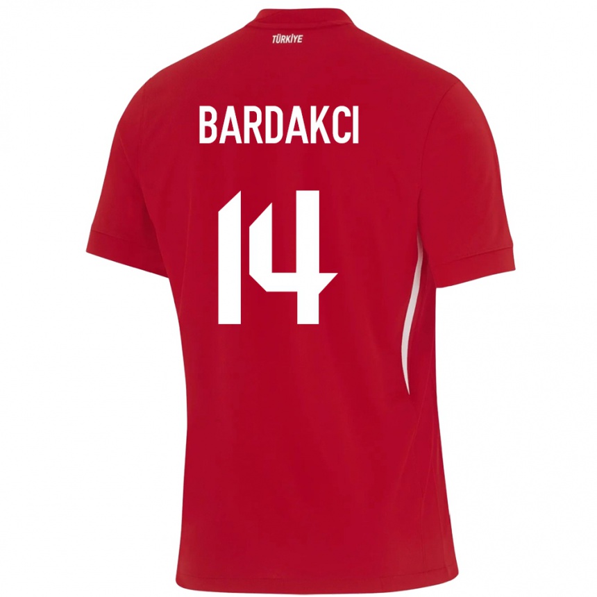 Niño Fútbol Camiseta Turquía Abdülkerim Bardakcı #14 Rojo 2ª Equipación 24-26