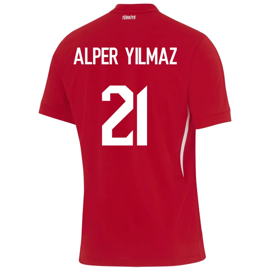 Niño Fútbol Camiseta Turquía Barış Alper Yılmaz #21 Rojo 2ª Equipación 24-26