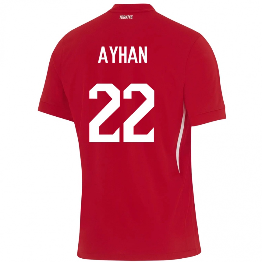 Niño Fútbol Camiseta Turquía Kaan Ayhan #22 Rojo 2ª Equipación 24-26