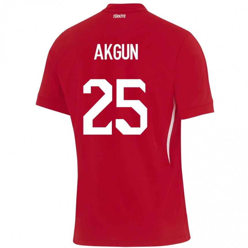 Niño Fútbol Camiseta Turquía Yunus Akgün #25 Rojo 2ª Equipación 24-26