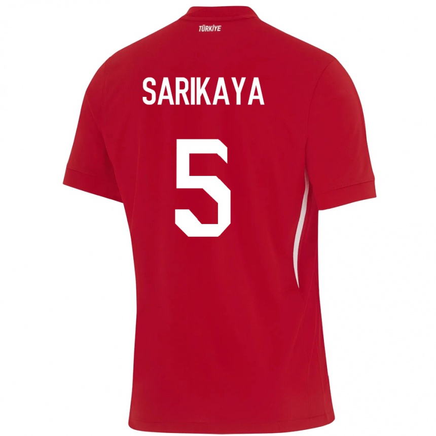 Niño Fútbol Camiseta Turquía Efe Sarıkaya #5 Rojo 2ª Equipación 24-26