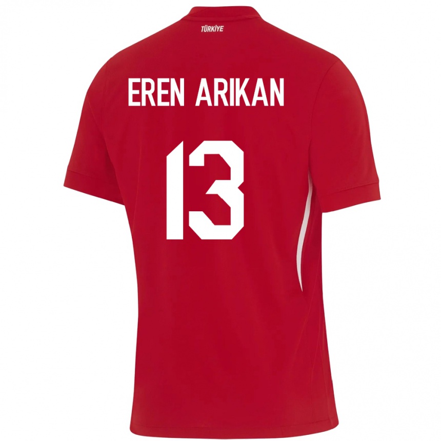 Niño Fútbol Camiseta Turquía Muhammed Eren Arıkan #13 Rojo 2ª Equipación 24-26