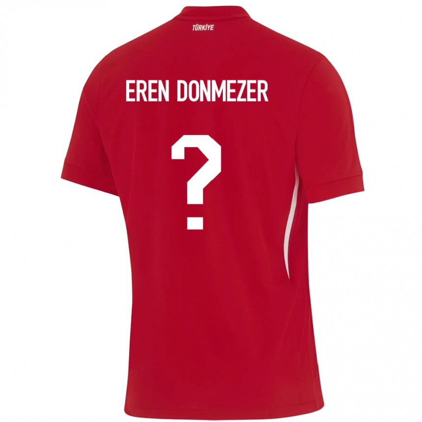 Niño Fútbol Camiseta Turquía Deniz Eren Dönmezer #0 Rojo 2ª Equipación 24-26