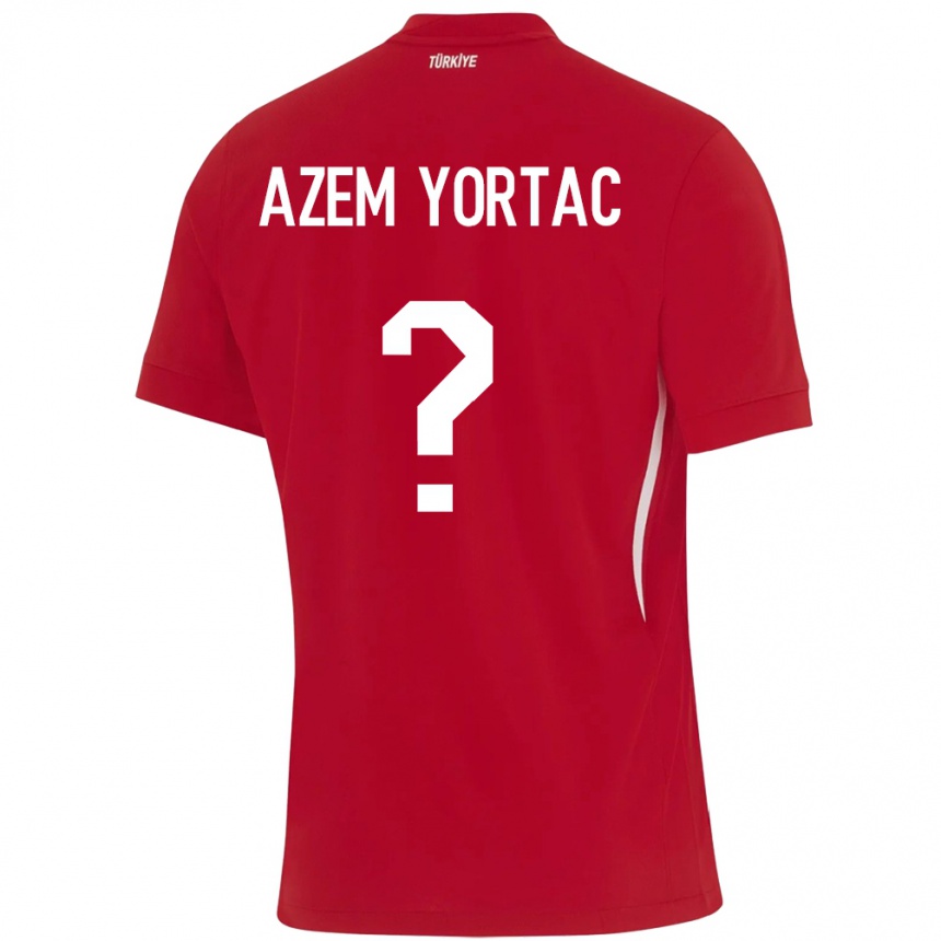 Niño Fútbol Camiseta Turquía Mustafa Azem Yortaç #0 Rojo 2ª Equipación 24-26