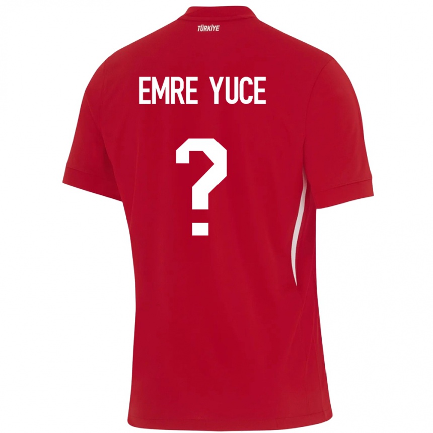 Niño Fútbol Camiseta Turquía Yunus Emre Yüce #0 Rojo 2ª Equipación 24-26