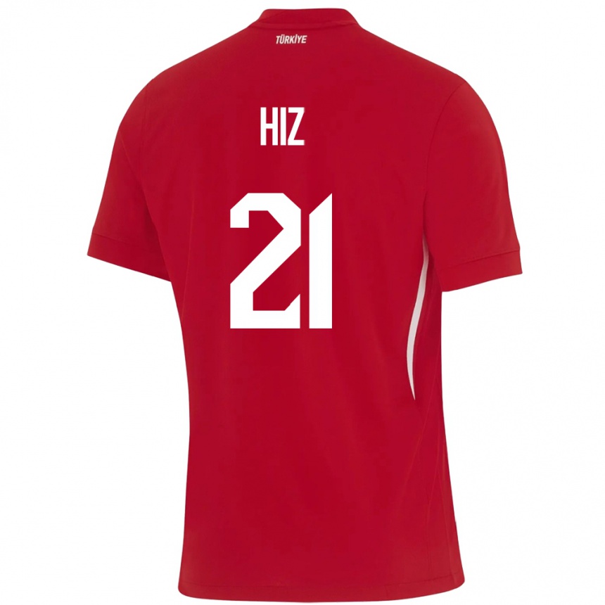 Niño Fútbol Camiseta Turquía Gülbin Hız #21 Rojo 2ª Equipación 24-26