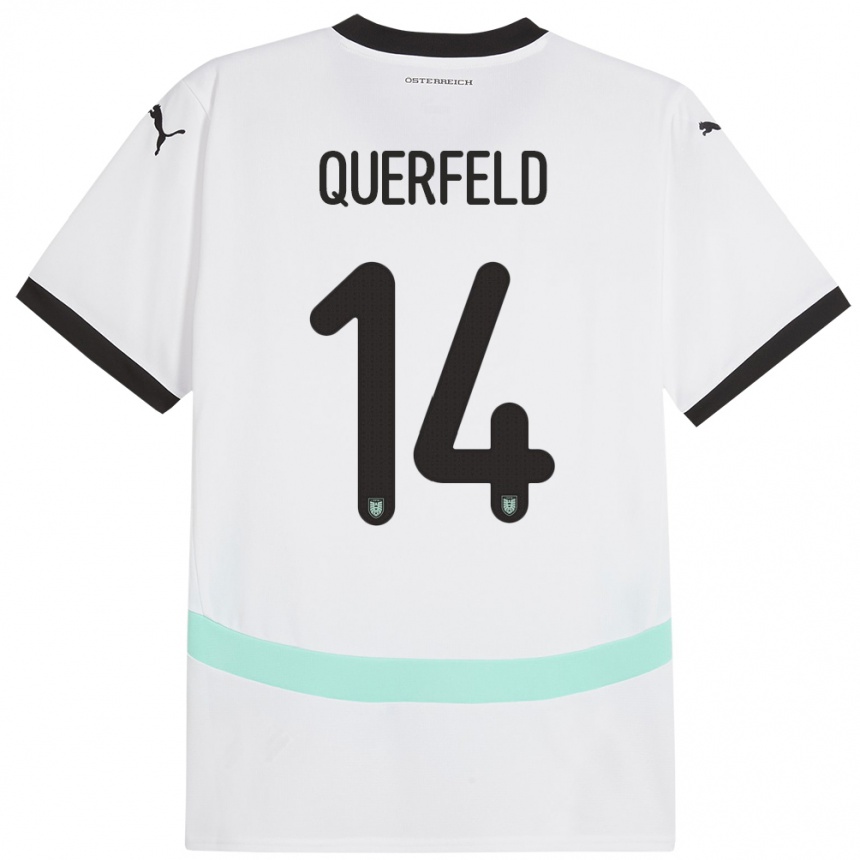 Niño Fútbol Camiseta Austria Leopold Querfeld #14 Blanco 2ª Equipación 24-26