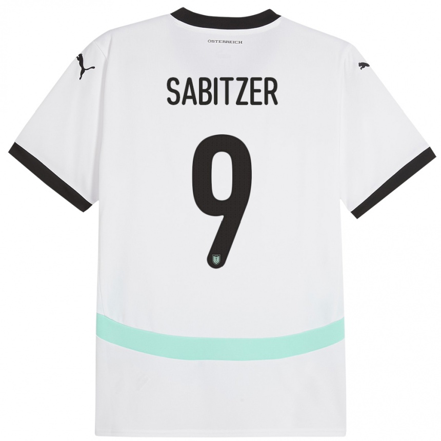 Niño Fútbol Camiseta Austria Marcel Sabitzer #9 Blanco 2ª Equipación 24-26