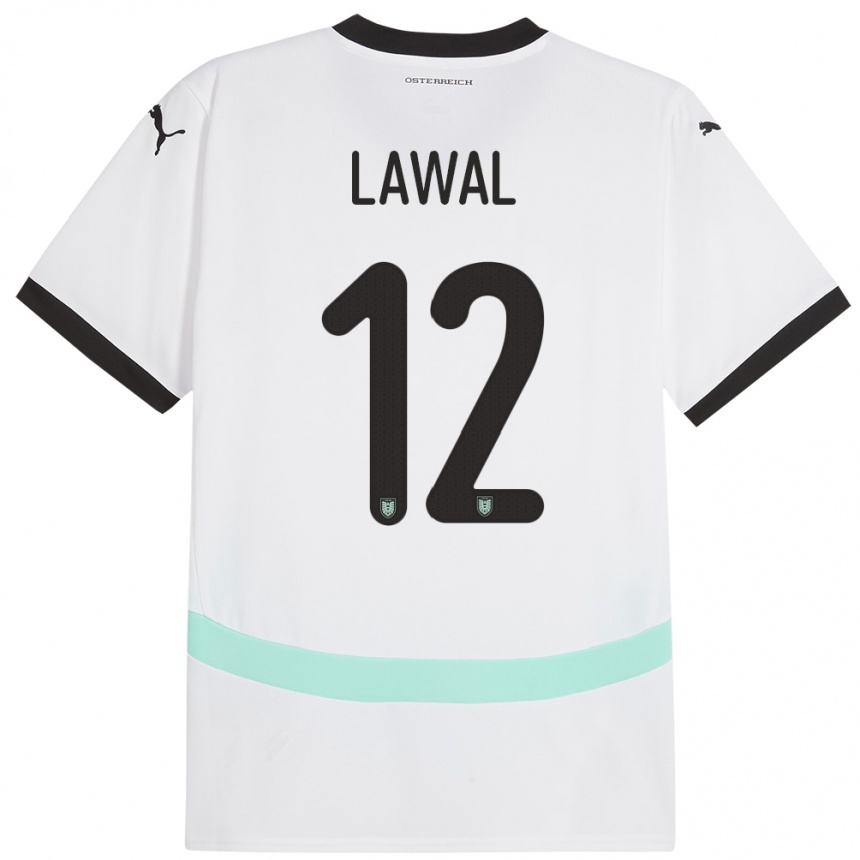 Niño Fútbol Camiseta Austria Tobias Lawal #12 Blanco 2ª Equipación 24-26