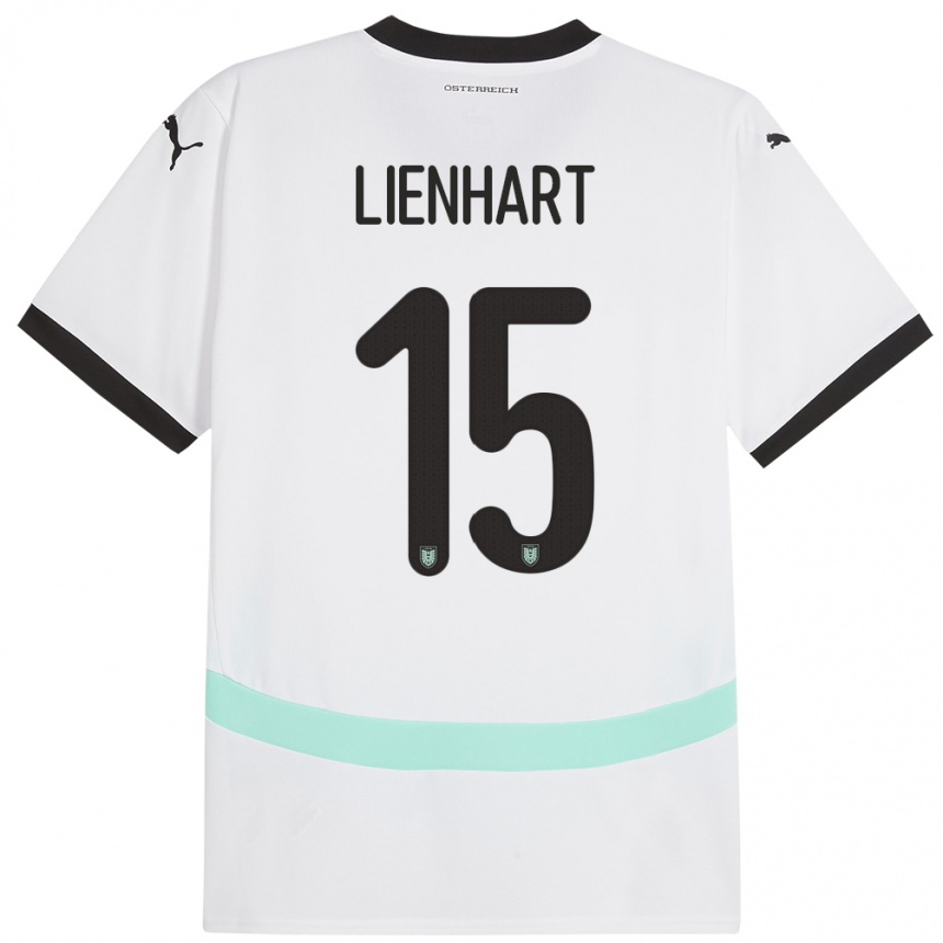 Niño Fútbol Camiseta Austria Philipp Lienhart #15 Blanco 2ª Equipación 24-26