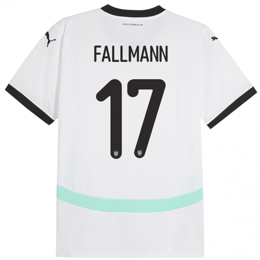 Niño Fútbol Camiseta Austria Pascal Fallmann #17 Blanco 2ª Equipación 24-26