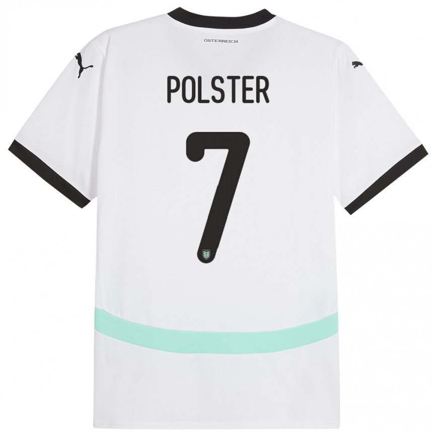 Niño Fútbol Camiseta Austria Manuel Polster #7 Blanco 2ª Equipación 24-26