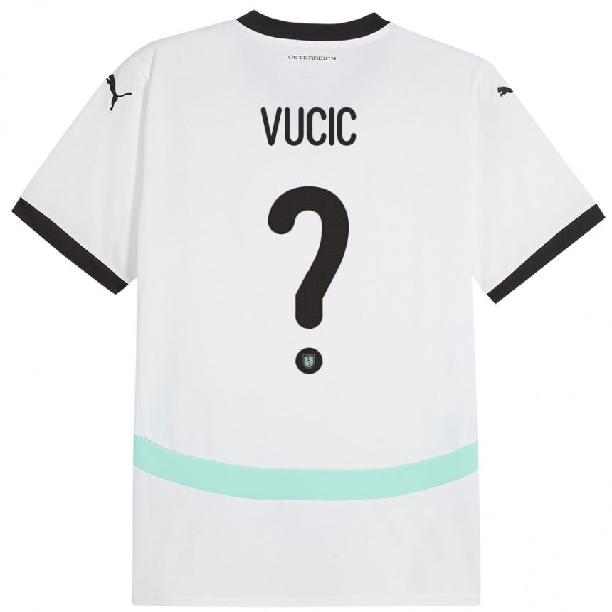 Niño Fútbol Camiseta Austria Romeo Vucic #0 Blanco 2ª Equipación 24-26